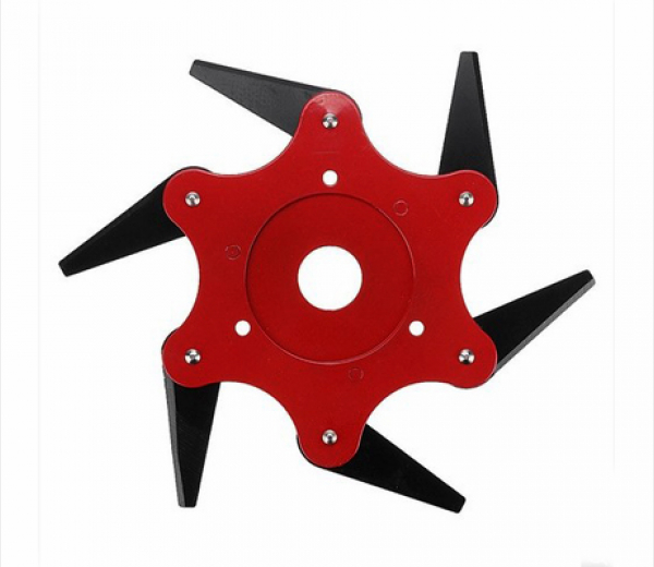 ’Metal Blades Trimmer Head Tool for Lawn Mower – Red’ og ’6 Blades Cutter Head Grass Trimmer Brush 65Mn’