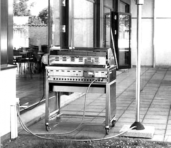 Eksempel på installation med gasgrill og terrassevarmer tilsluttet husets faste installation via lynkobling
